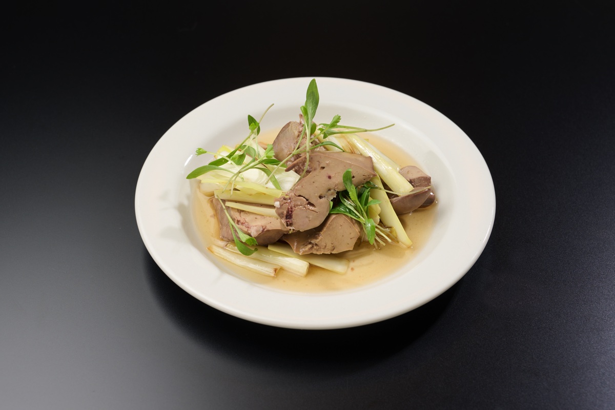 白レバーの冷製 黄ニラ和え