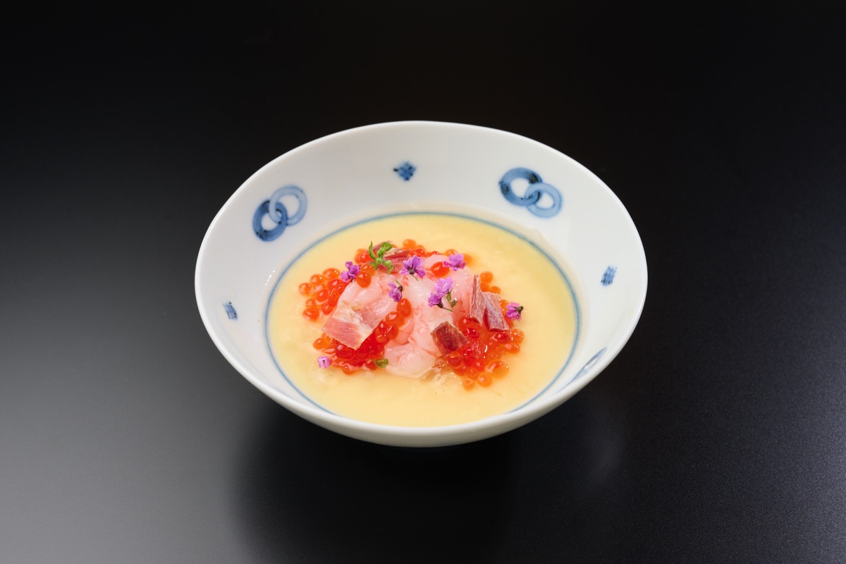 甘海老といくらの冷製茶碗蒸し ～上湯ジュレ～